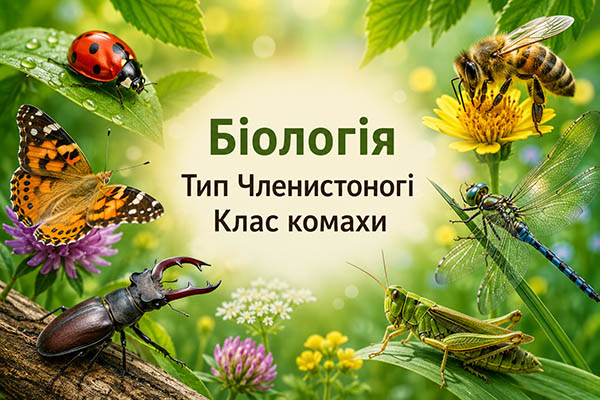 Біологія. Тип Членистоногі. Клас Комахи
